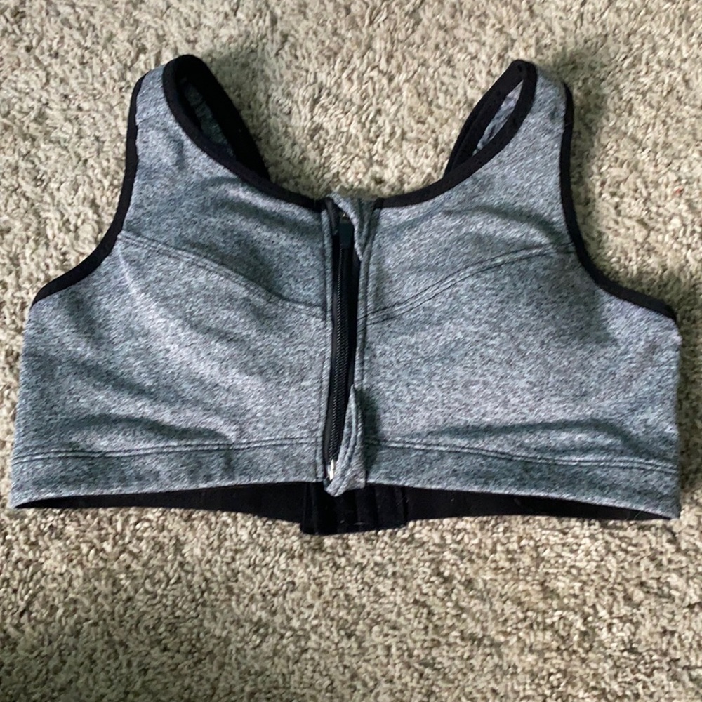 Gray sports bra